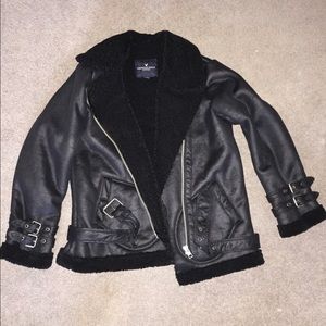 American eagle sherpa moto jacket